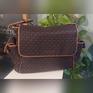 Michael Kors Dark Brown Logo Messenger Bag